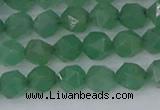 CAJ731 15.5 inches 6mm faceted nuggets green aventurine beads