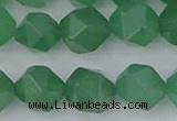 CAJ734 15.5 inches 12mm faceted nuggets green aventurine beads