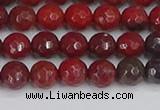 CAJ759 15.5 inches 6mm faceted round apple jasper beads