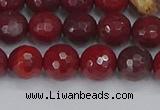 CAJ760 15.5 inches 8mm faceted round apple jasper beads