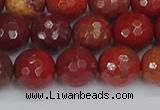 CAJ761 15.5 inches 10mm faceted round apple jasper beads