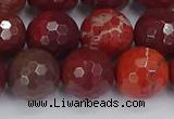 CAJ762 15.5 inches 12mm faceted round apple jasper beads