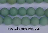 CAJ802 15.5 inches 8mm round matte green aventurine beads wholesale