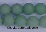 CAJ805 15.5 inches 14mm round matte green aventurine beads wholesale