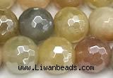 CAJ871 15 inches 8mm faceted round AB-color jade beads