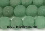 CAJ881 15 inches 6mm round matte green aventurine beads