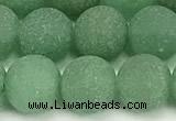 CAJ884 15 inches 12mm round matte green aventurine beads