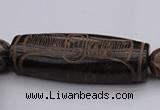 CAL04 14.5 inches 25*60mm carved drum agalmatolite beads