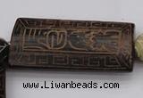 CAL08 14.5 inches 25*52mm carved rectangle agalmatolite beads