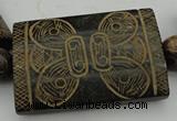 CAL18 14.5 inches 40*60mm carved rectangle agalmatolite beads