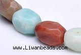 CAM10 10*14mm faceted pebble natural amazonite beads Wholesale