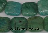 CAM1029 15.5 inches 18*18mm square natural Russian amazonite beads