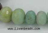 CAM107 15.5 inches multi-size faceted rondelle amazonite gemstone beads