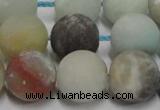 CAM1105 15.5 inches 14mm round matte amazonite beads wholesale