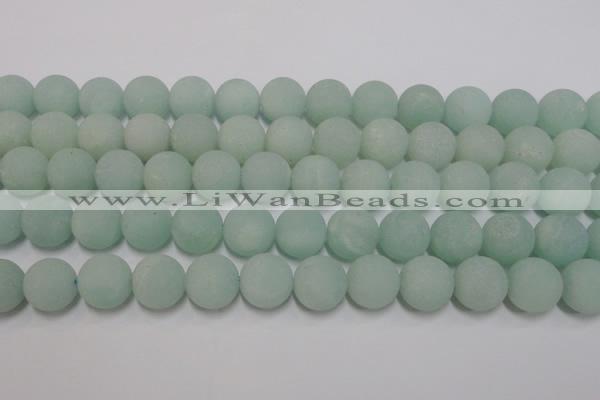 CAM1115 15.5 inches 14mm round matte amazonite beads wholesale