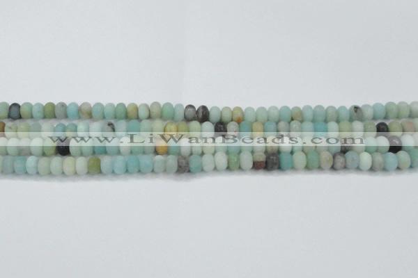 CAM1131 15.5 inches 5*8mm rondelle matte amazonite beads wholesale