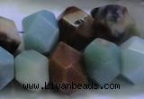 CAM1138 12*16mm - 13*18mm faceted nuggets amazonite gemstone beads