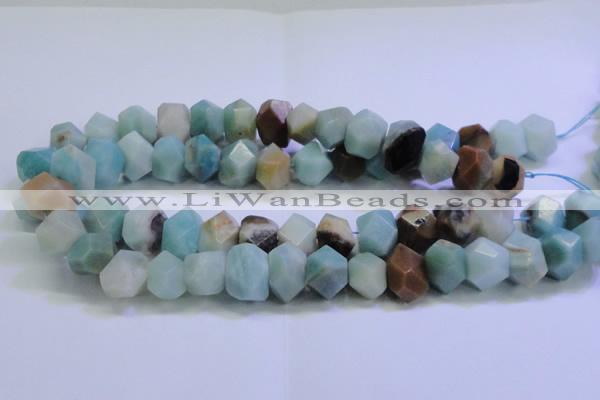 CAM1138 12*16mm - 13*18mm faceted nuggets amazonite gemstone beads