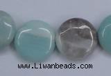 CAM123 15.5 inches 20mm flat round amazonite gemstone beads