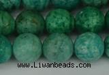 CAM1404 15.5 inches 12mm faceted round Russian amazonite beads