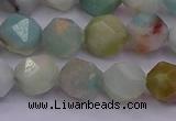 CAM1413 15.5 inches 10mm faceted nuggets amazonite gemstone beads