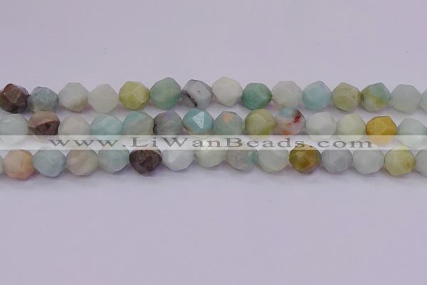 CAM1414 15.5 inches 12mm faceted nuggets amazonite gemstone beads