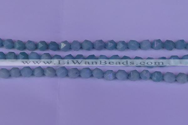 CAM1418 15.5 inches 10mm faceted nuggets Chinese amazonite beads