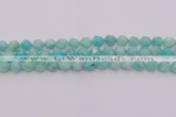 CAM1438 15.5 inches 10mm faceted nuggets amazonite gemstone beads