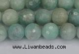 CAM1452 15.5 inches 8mm faceted round amazonite gemstone beads