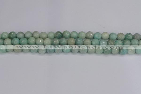 CAM1452 15.5 inches 8mm faceted round amazonite gemstone beads