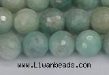 CAM1453 15.5 inches 10mm faceted round amazonite gemstone beads