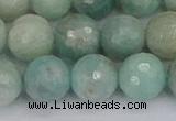 CAM1454 15.5 inches 12mm faceted round amazonite gemstone beads