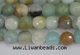 CAM1459 15.5 inches 6mm faceted round amazonite beads wholesale