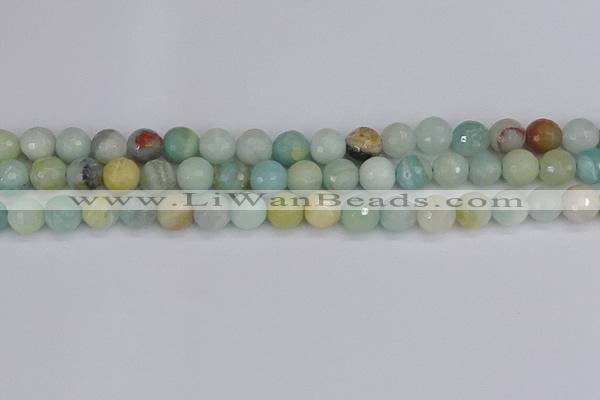 CAM1461 15.5 inches 10mm faceted round amazonite beads wholesale