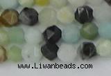 CAM1466 15.5 inches 6mm faceted nuggets black amazonite beads