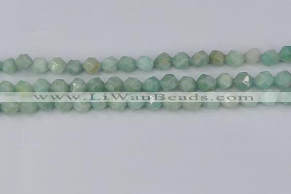 CAM1473 15.5 inches 8mm faceted nuggets Brazilian amazonite beads