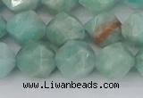 CAM1474 15.5 inches 10mm faceted nuggets Brazilian amazonite beads