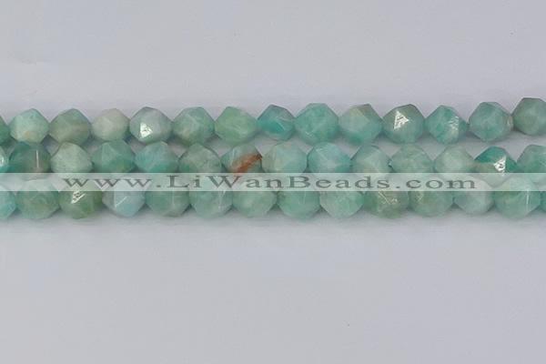 CAM1475 15.5 inches 12mm faceted nuggets Brazilian amazonite beads