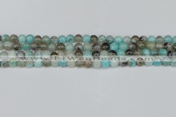 CAM1481 15.5 inches 6mm round Madagascar black amazonite beads