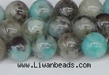 CAM1482 15.5 inches 8mm round Madagascar black amazonite beads