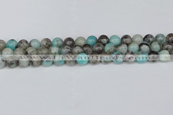 CAM1483 15.5 inches 10mm round Madagascar black amazonite beads