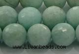 CAM1515 15.5 inches 14mm faceted round natural peru amazonite beads