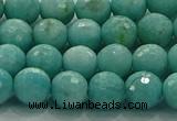 CAM1522 15.5 inches 8mm faceted round natural peru amazonite beads