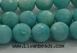 CAM1523 15.5 inches 10mm faceted round natural peru amazonite beads