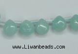 CAM153 9*11mm top-drilled flat teardrop amazonite gemstone beads