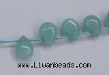 CAM154 8*12mm top-drilled flat teardrop amazonite gemstone beads