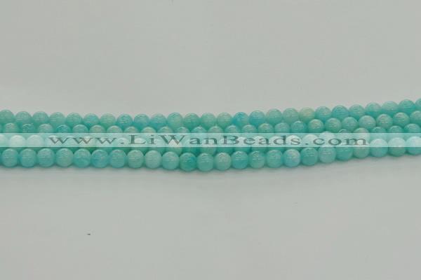 CAM1550 15.5 inches 4mm round natural peru amazonite beads