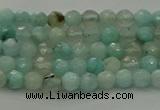 CAM1560 15.5 inches 4mm faceted round Russian amazonite beads