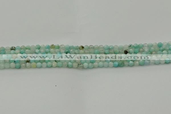 CAM1560 15.5 inches 4mm faceted round Russian amazonite beads