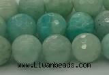 CAM1564 15.5 inches 12mm faceted round Russian amazonite beads